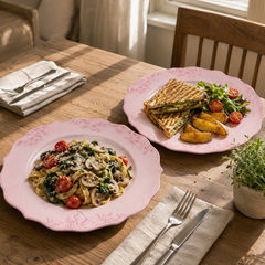 Devnow Hudson Pink Dinner Plate | Elegant Ceramic Dinnerware Plate