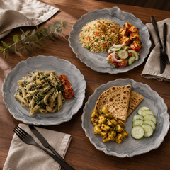 Devnow Albany Grey 6 Plates | Premium Grey Dinnerware Plate | Elegant Tableware