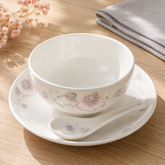 Lemon Tree LT Turin Soup Set 18 Pcs | Elegant Floral Soup & Serving Set