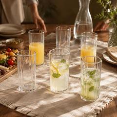 Cello Roma Hexa 330ml 6 Drinking Glasses – Clear Glass Tumbler