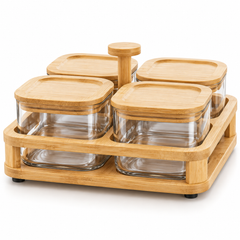 ShineMax Revo Square Candy Set 4 Jar – Stylish Serveware Set
