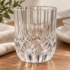 Dublin Santorini 300 Drinking 6 Glasses | Premium Ribbed & Faceted Beverage Glass