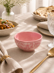 Devnow Hudson Pink Small Bowl – Elegant Floral Tableware Bowl