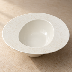 Devnow Oval Bowl White | Elegant White Glass Serving Bowl