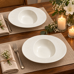Devnow Oval Bowl White | Elegant White Glass Serving Bowl