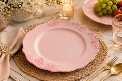 Devnow Hudson Pink Dinner Plate | Elegant Ceramic Dinnerware Plate