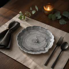 Devnow Albany Grey 6 Plates | Premium Grey Dinnerware Plate | Elegant Tableware