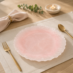 Devnow Albany Pink 6 Plates | Premium Pink Dinnerware Plate | Elegant Tableware