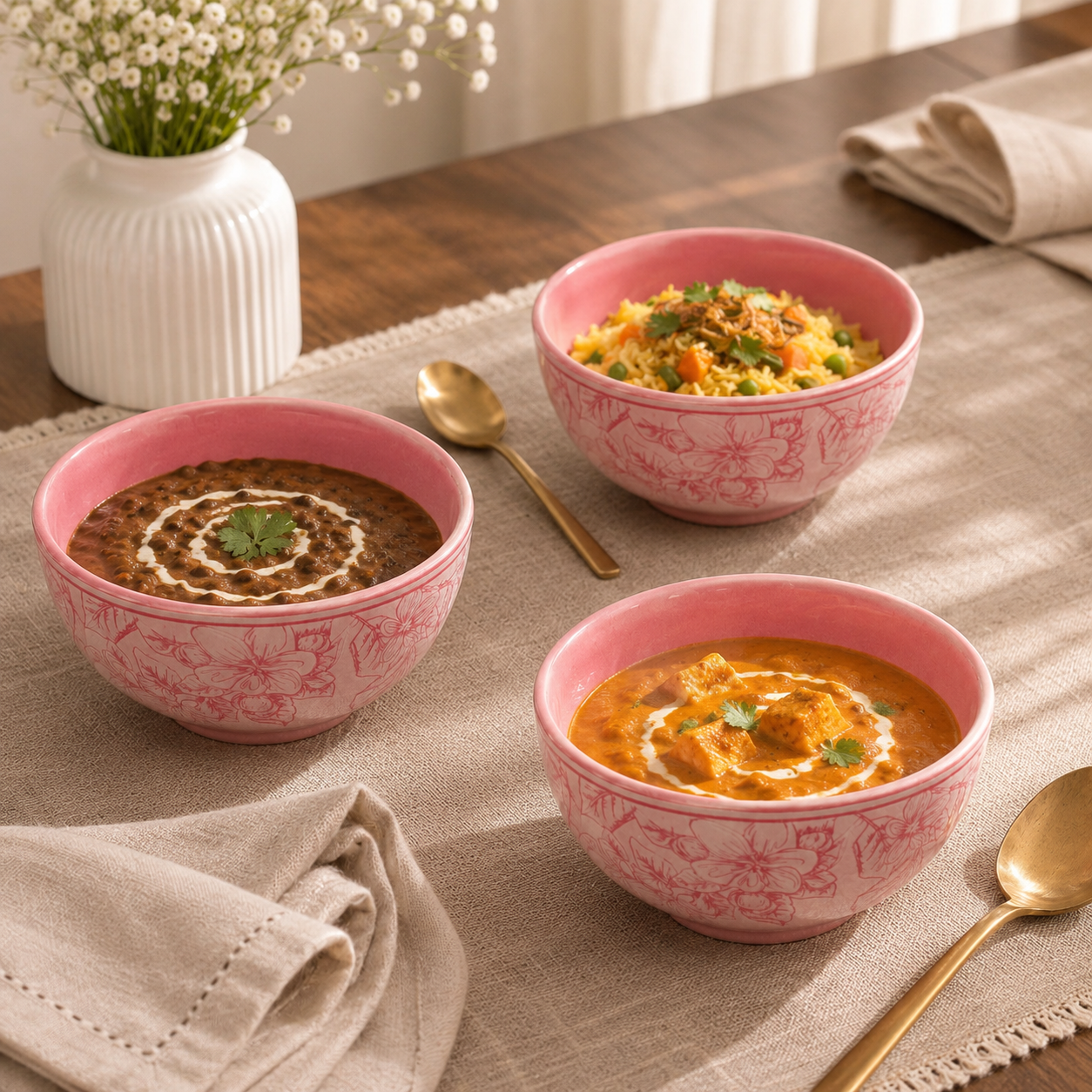Devnow Hudson Pink Small Bowl – Elegant Floral Tableware Bowl