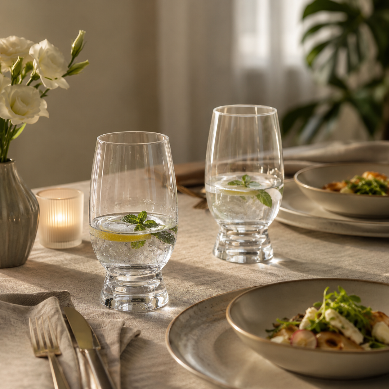 Hi Luxe Benton 6 Glasses | Premium Bohemia Crystal Drinking Glass | Elegant Beverage Glass