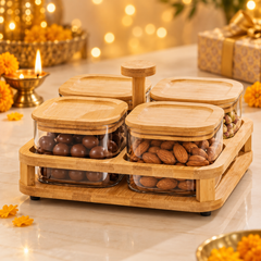 ShineMax Revo Square Candy Set 4 Jar – Stylish Serveware Set