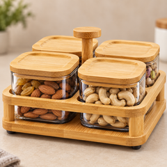 ShineMax Revo Square Candy Set 4 Jar – Stylish Serveware Set