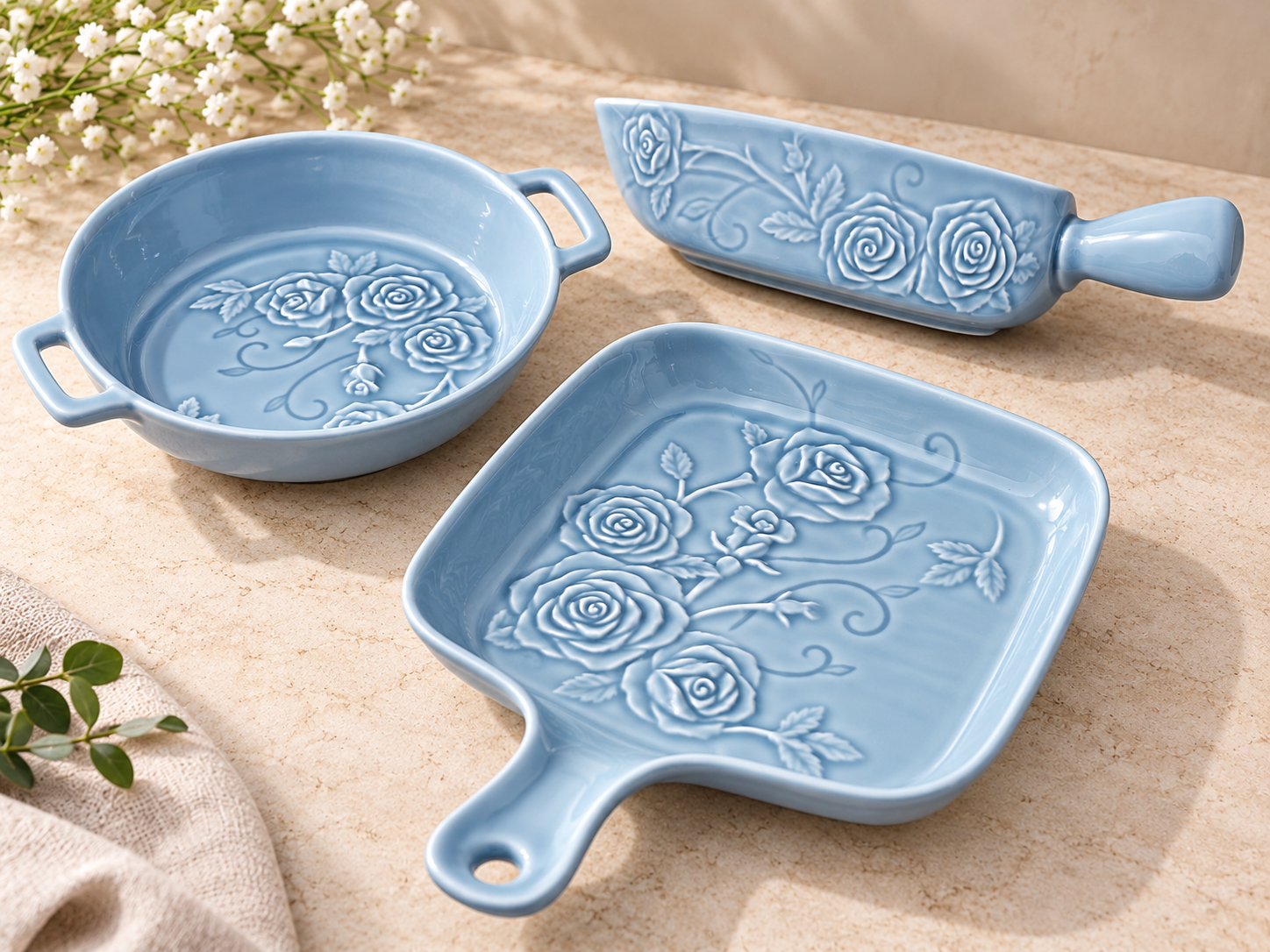 Vigneto V Serving Set 3 Pcs Grey | Premium Serving Set