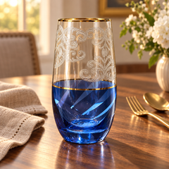 Decor Cam Premium 1 Large Glass – Elegant Blue Decorative Drinking Glass