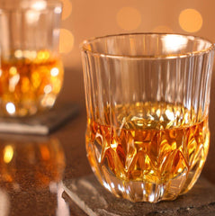 Dublin Santorini 300 Drinking 6 Glasses | Premium Ribbed & Faceted Beverage Glass