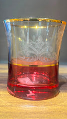 Decor Cam Premium 2 Glass | Red & Gold Decorative Drinking Glass