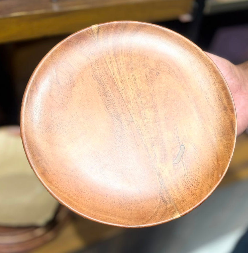 Furniv Wooden Plate 8 Inch | Stylish Wooden Serving Plate