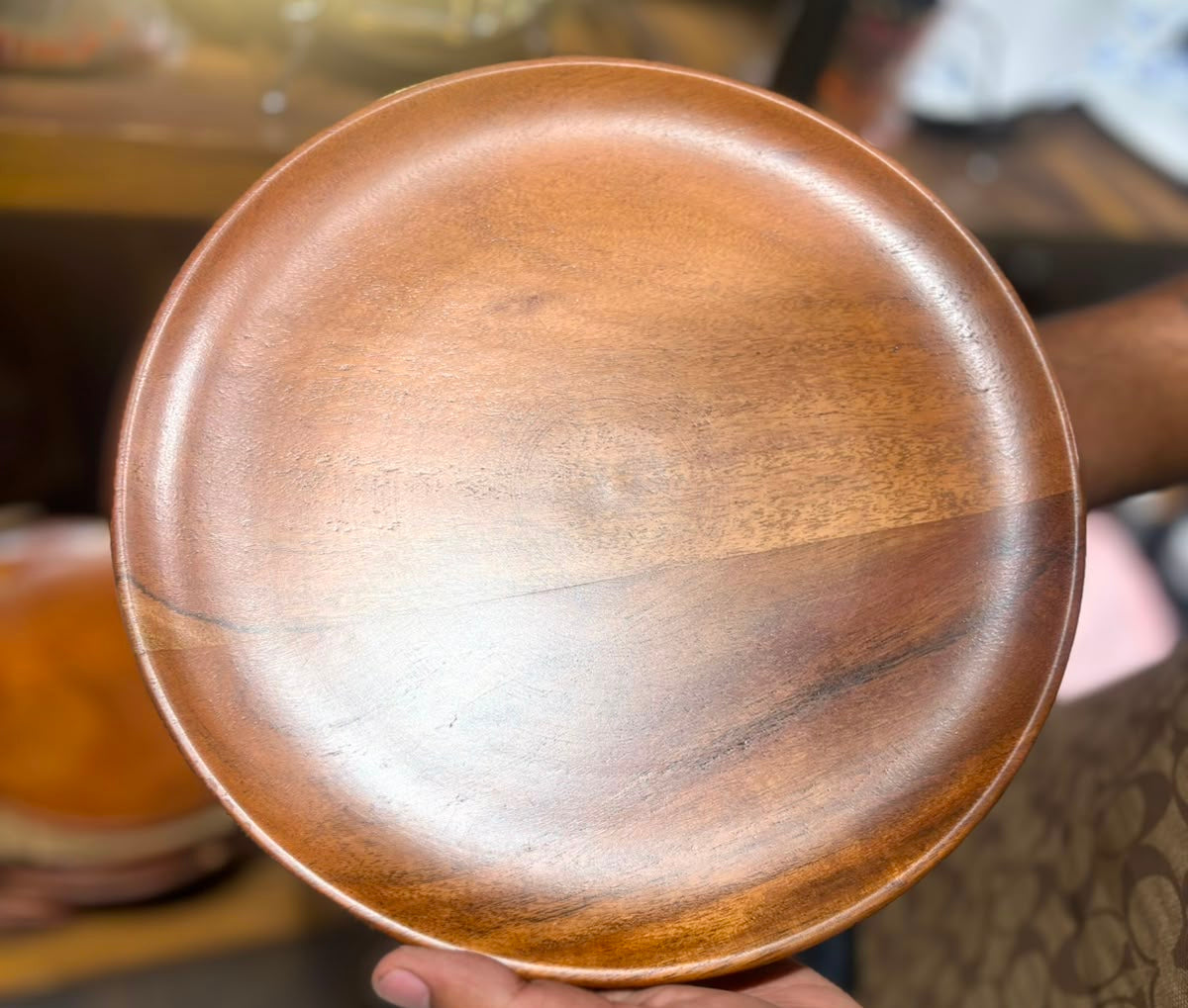 Furniv Wooden Plate 10 Inch | Stylish Wooden Serving Plate