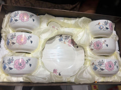 Lemon Tree LT Turin Soup Set 18 Pcs | Elegant Floral Soup & Serving Set
