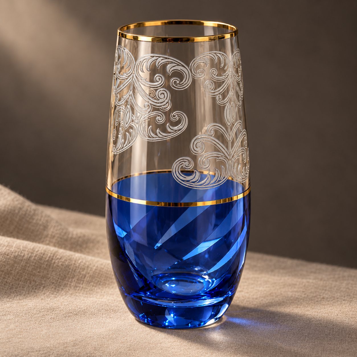 Decor Cam Premium 1 Large Glass – Elegant Blue Decorative Drinking Glass